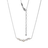 17 inch+2 inch Sterling Silver Necklace with Cultured Freshwater Pearls and CZ by Charles Garnier