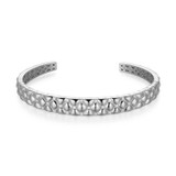 6.75 inch Rhodium-Plated Sterling Silver Quilted Pattern Cuff Bracelet by Charles Garnier