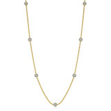 30 inch+3 inch Sterling Silver Gold-Plated Rope Necklace with Pave CZ Bead Stations by Charles Garnier