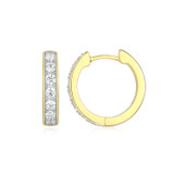 Sterling Silver Gold-Plated CZ Huggie Hoop Earrings by Charles Garnier