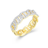 Gold-Plated Sterling Silver Mariner Pave CZ Ring by Charles Garnier