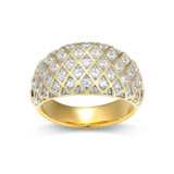 Two-Tone Sterling Silver Dome Ring with Quilted CZ Lattice by Charles Garnier