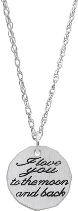 18 inch Sterling Silver Charm Necklace w/ Moon And Back Charm by Rembrandt