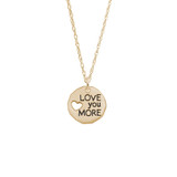 18 inch Gold Plated Sterling Silver Charm Necklace w/ Love You More Charm by Rembrandt