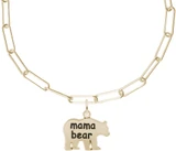 18 inch Gold Plated Sterling Silver Charm Necklace w/ Mama Bear Charm by Rembrandt