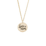 18 inch Gold Plated Sterling Silver Charm Necklace w/ Boy Mom Charm by Rembrandt