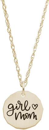18 inch Gold Plated Sterling Silver Charm Necklace w/ Girl Mom Charm by Rembrandt