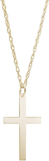 18 inch Gold Plated Sterling Silver Charm Necklace w/ Extra Large Cross Charm by Rembrandt