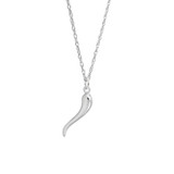18 inch Sterling Silver Charm Necklace w/ Italian Horn Charm by Rembrandt