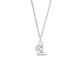 18 inch Sterling Silver Charm Necklace w/ Number One Mom Charm by Rembrandt