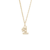 18 inch Gold Plated Sterling Silver Charm Necklace w/ Number One Mom Charm by Rembrandt