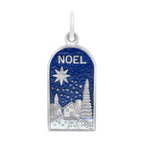 Painted Noel Scene Christmas Themed Charm (Choose Metal) by Rembrandt