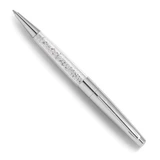 Luxury Giftware Silver-tone Clear Crystal Filled Ballpoint Pen