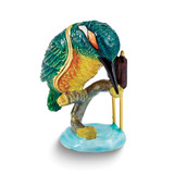 Luxury Giftware by Jere Bejeweled KIWI Kingfisher Bird on Branch Trinket Box with Matching 18 inch Necklace