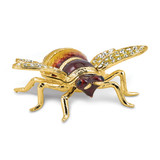 Luxury Giftware by Jere Bejeweled POLLINATOR Bee Trinket Box with Matching 18 inch Necklace