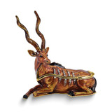 Luxury Giftware by Jere Bejeweled ANNY Antelope Trinket Box with Matching 18 inch Necklace
