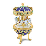 Luxury Giftware by Jere Bejeweled TWILIGHT TROT (Plays Castle in the Sky) Musical Carousel Trinket Box with Matching 18 inch Necklace