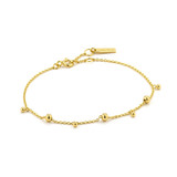 6.5"+0.8" Ania Haie Gold-Plated Sterling Silver Modern Drop Balls Bracelet