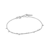 6.5"+1" Ania Haie Rhodium-Plated Sterling Silver Geometry Mixed Discs Bracelet