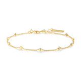 6.5"+0.8" Ania Haie Gold-Plated Sterling Silver Beaded Chain Bracelet