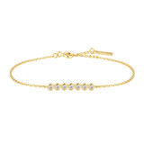 6.5"+0.8" Ania Haie Gold-Plated Sterling Silver Bezel Set Bracelet