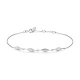 6.5"+0.8" Ania Haie Rhodium-Plated Sterling Silver Multi Sparkle Bracelet