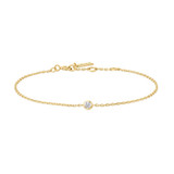6.5"+0.8" Ania Haie Gold-Plated Sterling Silver Sparkle Bezel Bracelet