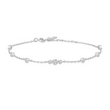 6.5"+0.8" Ania Haie Rhodium-Plated Sterling Silver Cubic Zirconia Bracelet