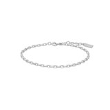 6.5"+0.8" Ania Haie Rhodium-Plated Sterling Silver Paper Clip Chain Bracelet