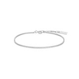 6.5"+0.8" Ania Haie Rhodium-Plated Sterling Silver Box Chain Bracelet