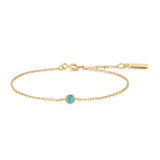 6.5"+0.8" Ania Haie Gold-Plated Sterling Silver Simulated Turquoise Bracelet