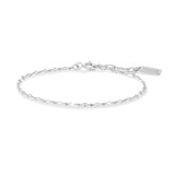 6.5"+0.8" Ania Haie Rhodium-Plated Sterling Silver Textured Chain Bracelet