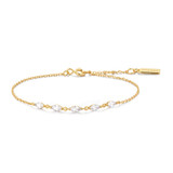 6.5"+0.8" Ania Haie Gold-Plated Sterling Silver Quintet Marquise Bracelet