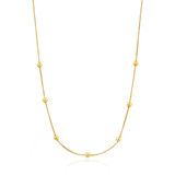 13.8"+2" Ania Haie Gold-Plated Sterling Silver Modern Beaded Necklace