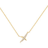 16"+2" Ania Haie Gold-Plated Sterling Silver Kiss Pave Necklace
