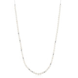 Ania Haie Rhodium-Plated Sterling Silver and White Set Slider Necklace