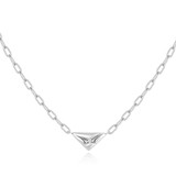 16"+2" Ania Haie Rhodium-Plated Sterling Silver Triangle Necklace