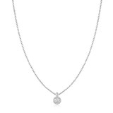 16"+2" Ania Haie Rhodium-Plated Sterling Silver Sphere Pave Necklace