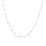 16"+2" Ania Haie Rhodium-Plated Sterling Silver Mini Disc Drop Stacking Necklace