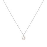 18"+2" Ania Haie Rhodium-Plated Sterling Silver Simulated Pearl Pendant Necklace