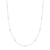 16"+2" Ania Haie Rhodium-Plated Sterling Silver Simulated Pearl Chain Necklace
