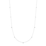 Ania Haie Rhodium-Plated Sterling Silver Bezel Cubic Zirconia Station Necklace