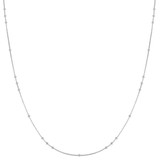15"+2" Ania Haie Rhodium-Plated Sterling Silver Mini Bead Station Necklace