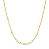 16"+2" Ania Haie Gold-Plated Sterling Silver Station Round Stone Chain Necklace