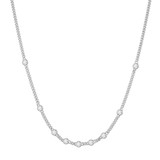 16"+2" Ania Haie Rhodium-Plated Sterling Silver Round Stone Chain Necklace