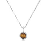 17"+2" Ania Haie Rhodium-Plated Sterling Silver Tiger Eye Pendant Necklace