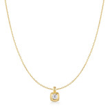 16"+2" Ania Haie Gold-Plated Sterling Silver Modern Bezel-Set Solitaire Necklace