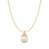 17"+2" Ania Haie Gold-Plated Sterling Silver Square Mother-of-Pearl Necklace