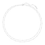 Ania Haie Rhodium-Plated Sterling Silver Double Chain Bead Station Necklace