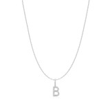 16"+3" Ania Haie Rhodium-Plated Sterling Silver Letter B Initial Necklace